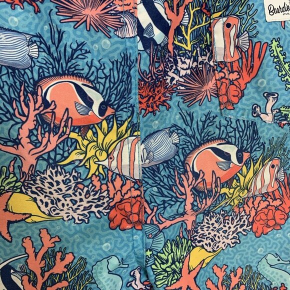 Boardies Boys 9 10 Swim Trunks Blue Fish Underwater Board Shorts Lined Colorful - Picture 16 of 16